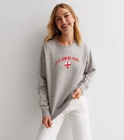 New Look Pale Grey England Heart Football Logo Sweatshirt